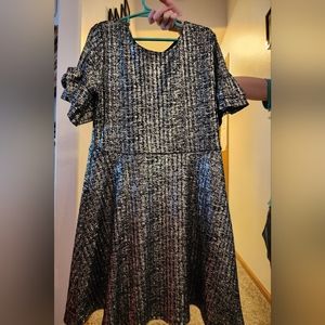 Black with silver threading dress